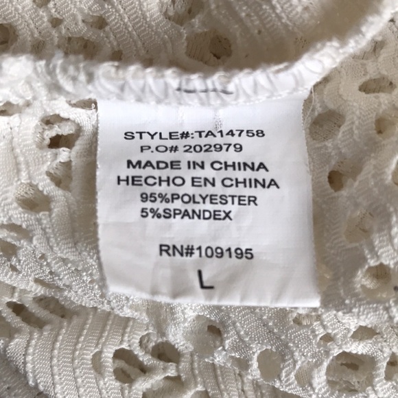 Annabelle short sleeve airy cream top, size L - Picture 7 of 8